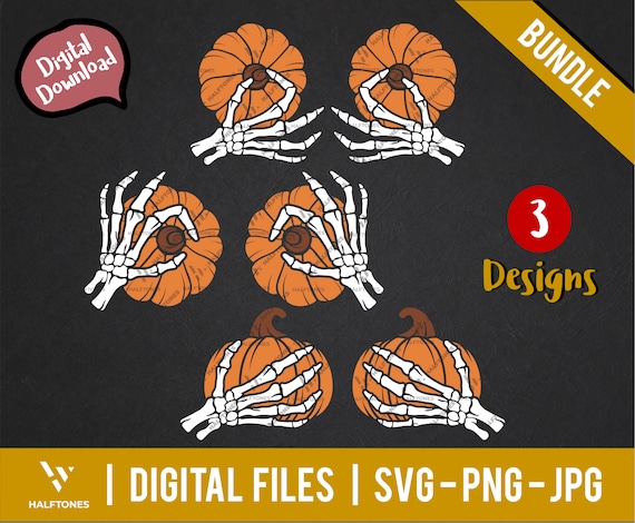 Skeleton Boob Hands SVG Bundle, Pumpkin boobs Svg, Halloween Pumpkin Design (Digital Download)