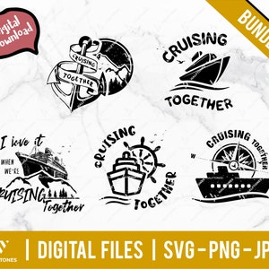 Cruising together svg, summer family trip, cruise compass svg, summer vibes svg, Vacation svg, besties trip svg, girls trip | Digital file