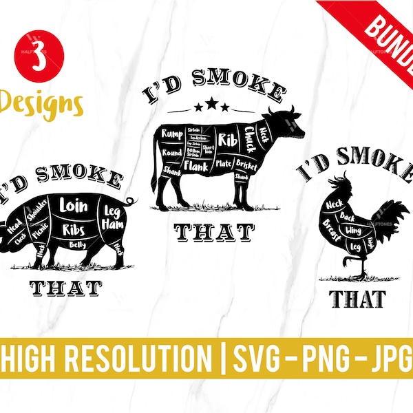 I'd smoke that svg, Butcher diagram svg, bbq grill sag, king of the grill svg, meat cuts svg, barbecue lover svg, camping | Digital files