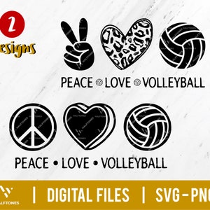 Peace Love Volleyball svg, Sport fan Svg, Peace sign svg, Peace love Svg, Volleyball lover svg, volleyball mom png | Digital file for Cricut