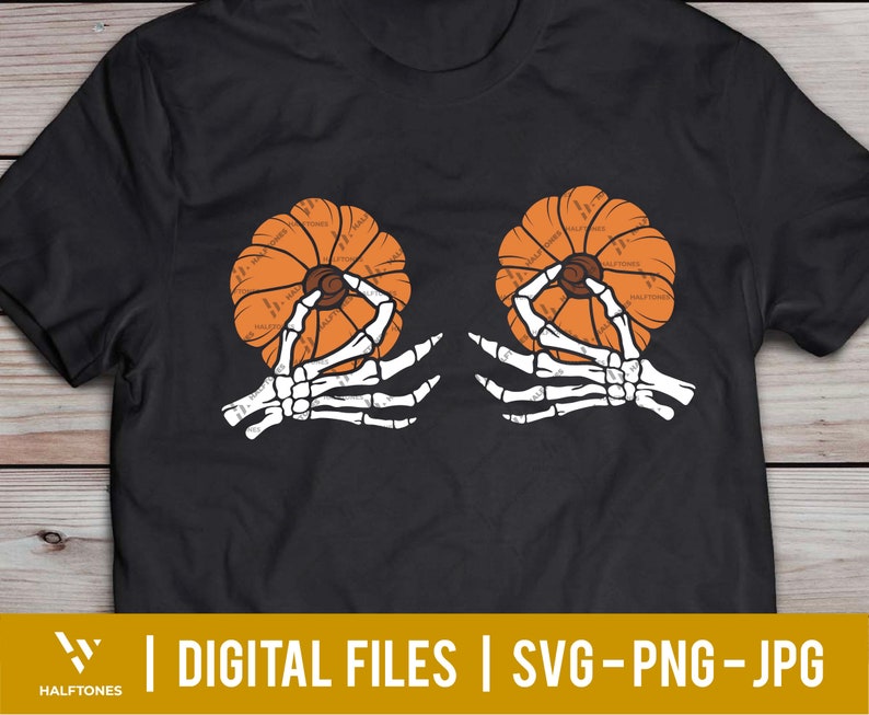 Skeleton Boob Hands SVG Bundle, Pumpkin boobs Svg, Halloween Pumpkin Design (Digital Download) image 7