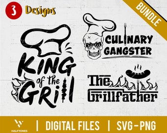 The Grillfather Svg, Dad Svg,Culinary ganngster svg, bbq grill svg, Father's Day, King of the grill svg, barbecue master svg | Digital files