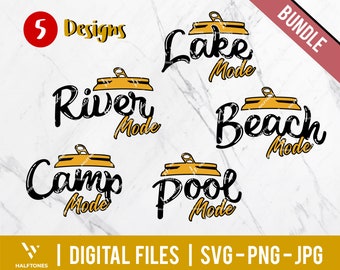 River mode beer can svg, lake mode svg, beach mode svg, camp mode svg, pool mode svg, summer vibes svg, vacay mode svg | Digital cut files