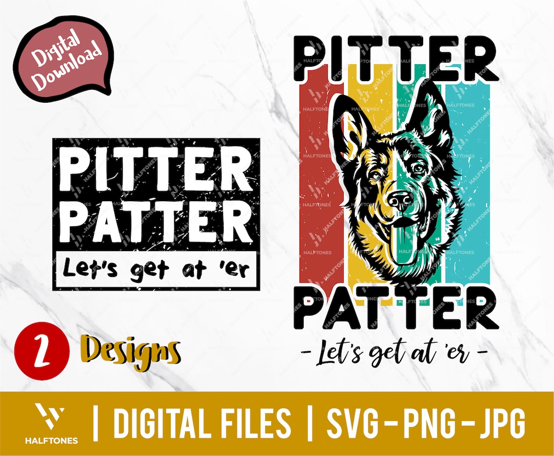 Pitter Patter Svg, Cute Shepard Svg, Funny Happy Quotes Svg, Puppy Svg