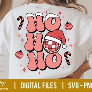Ho Ho Ho SVG, Ho Ho Christmas svg, Groovy Christmas svg, Hippie Christmas svg, Retro Christmas svg, Santa svg, Holly jolly vibes svg png