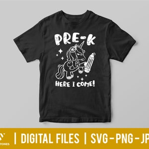 Pre-k Here I Come Unicorn Svg, Back to School Svg, Pre Kindergarten Svg ...