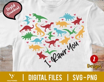 I rawr you SVG, Kids Valentine’s Day Svg, Rawr Means I Love You in Dinosaur Svg, Boy Valentine’s Shirt Svg, Cute T-Rex Svg | Digital file