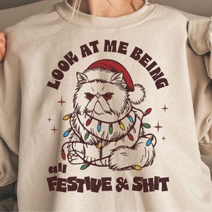 Mírame Siendo Todo Festivo Svg, Grumpy Cat Christmas, Meowy Christmas Svg, Merry Catmas Svg, Cat Christmas Svg, Christmas Shirt Svg Png