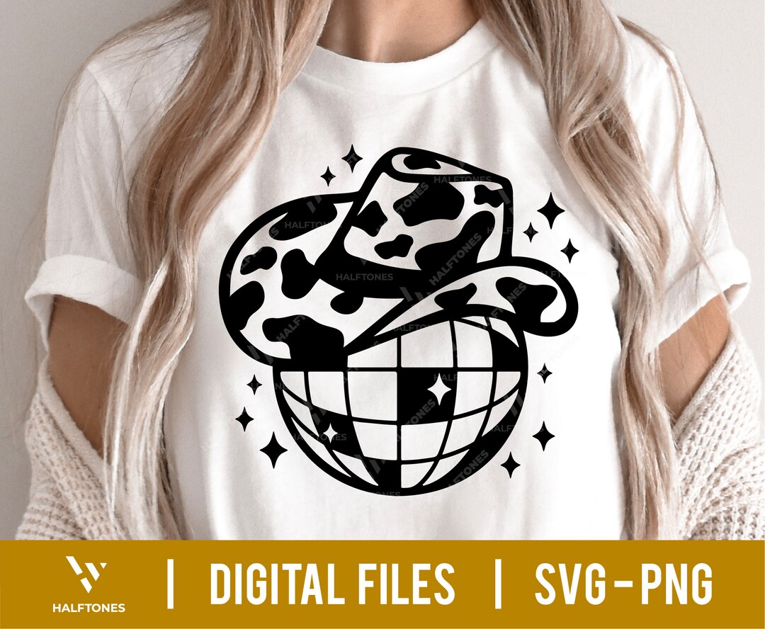 Disco SVG Cowgirl, Disco Cowboy Svg, Let's Go Girls Svg, Disco Ball Svg