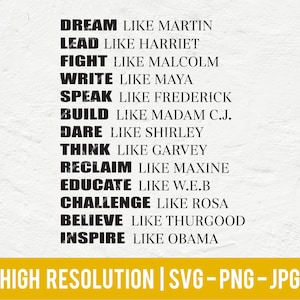 Dream like Martin svg, Black lives matter svg, Black power svg, African American svg | Natychmiastowe pobranie pliku cyfrowego SVG PNG JPG dla Cricut