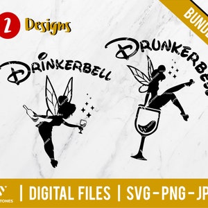 Drinkerbell Svg, Wijnliefhebber Svg, Drunkerbell Svg, Drinkpartij Svg, Drinkshirt Svg , Funny Drinking Svg | Digitale knipbestanden voor Cricut
