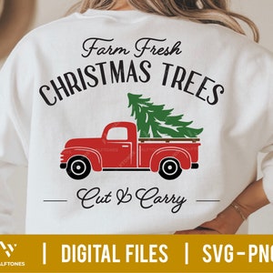 Farm fresh Christmas Trees SVG, Christmas truck svg, Winter svg, Farmhouse Christmas svg, Christmas shirt svg, Pine Tree svg | Digital file