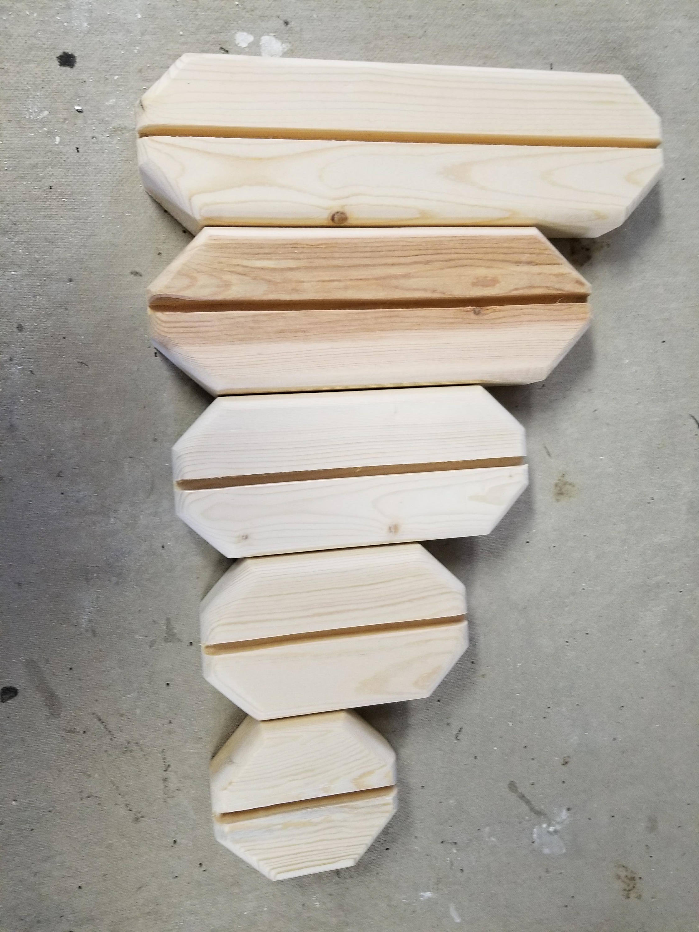 Octagonal Pine Wood Stained Glass Bases, Stained Glass Stands, 4, 6, 2