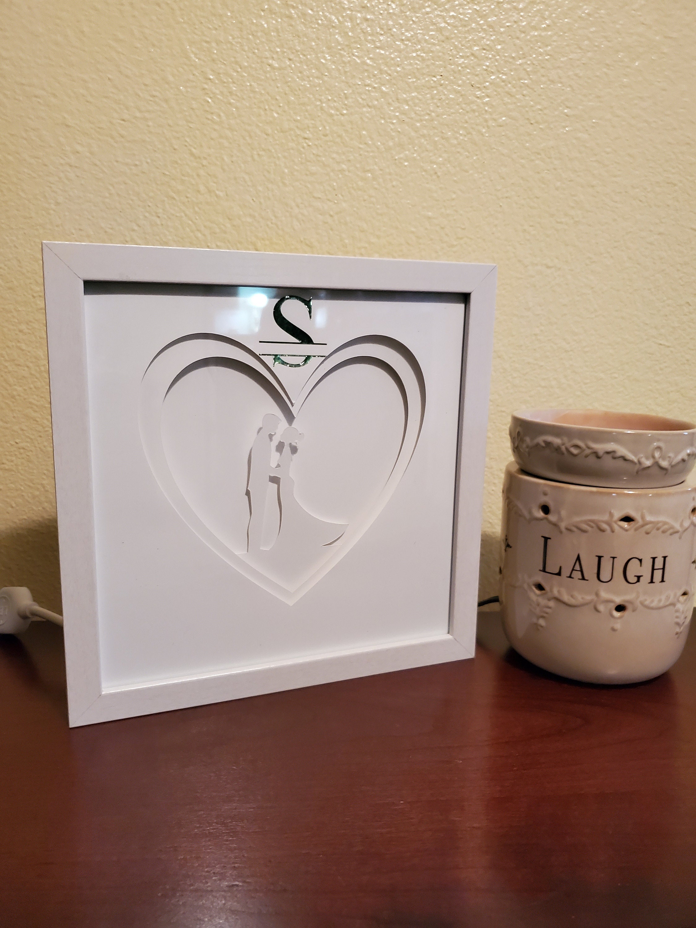 Bride and Groom LED Light Shadow Box Wedding gift Bride Gift Etsy