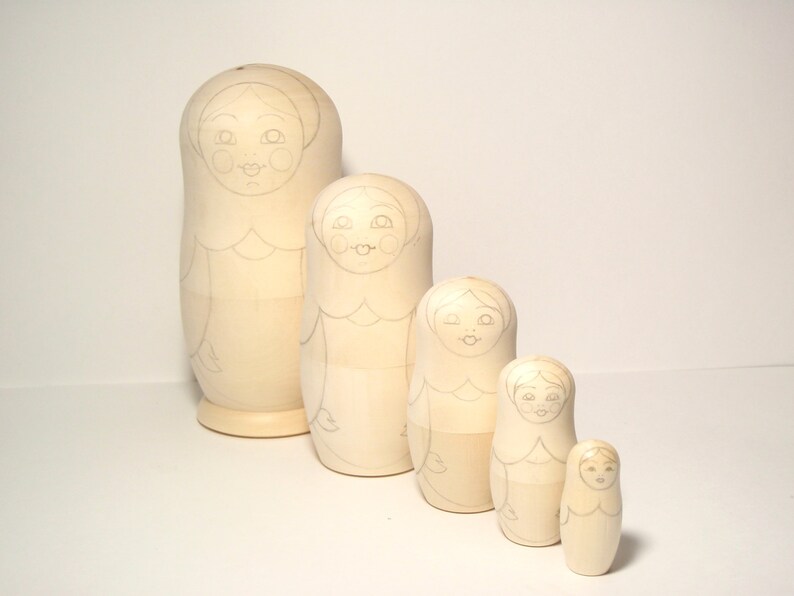 Blank Nesting Doll 6/155 cm Unpainted Blank Matryoshka Etsy