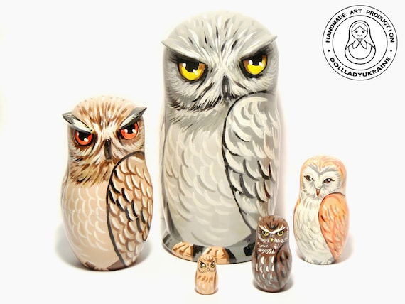 owl matryoshka dolls