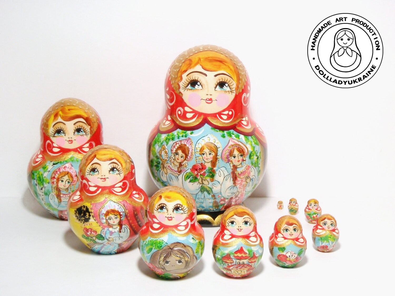 beauty and the beast nesting dolls