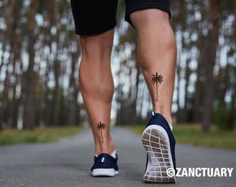palm tree tattoo knee