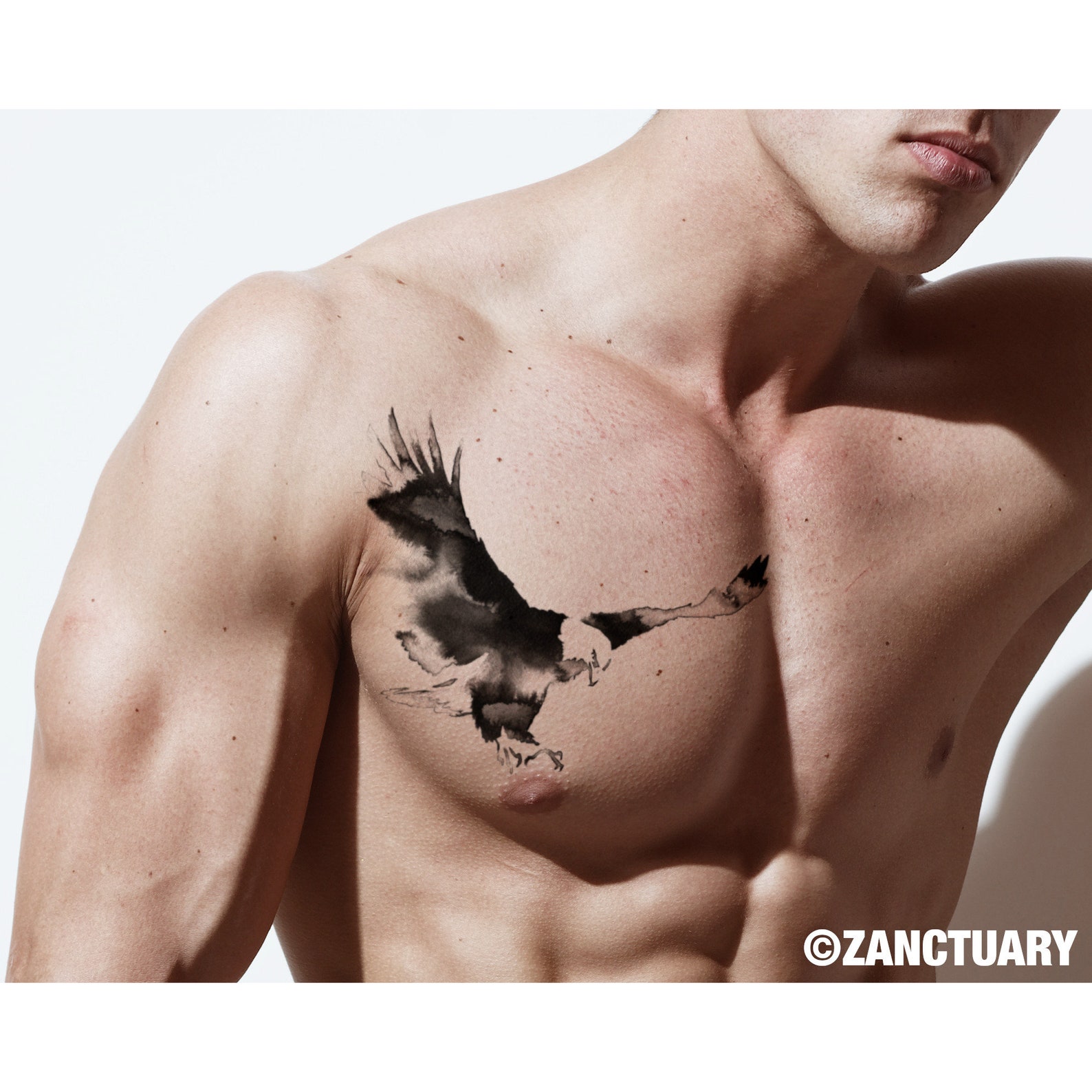 Eagle Tattoo Eagle Temporary Tattoo Chest Tattoo Hawk - Etsy