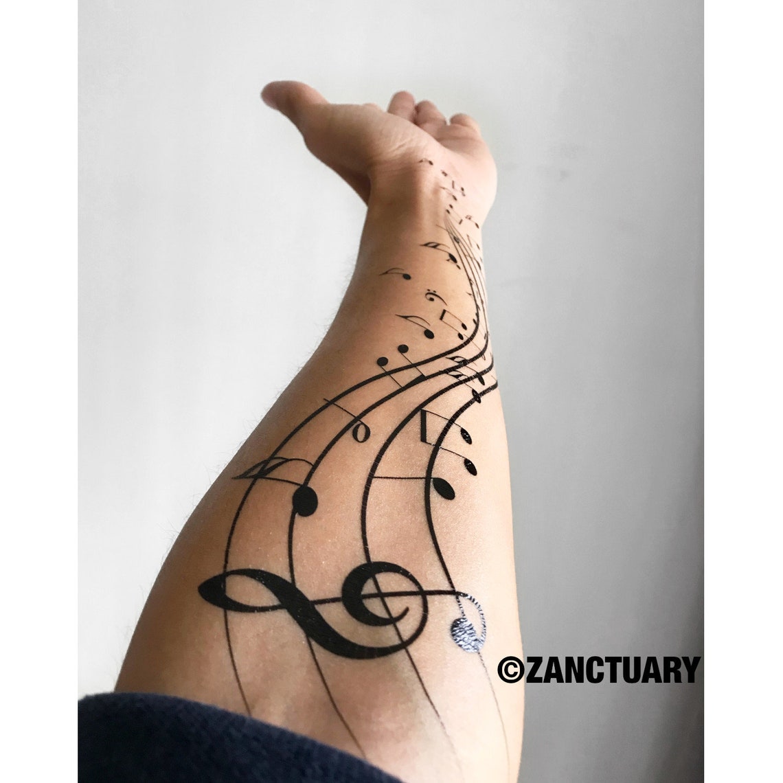 2 Music Temporary Tattoo Sleeve Music Tattoo Sleeve Music Tattoo Forearm Tattoo Music Fake