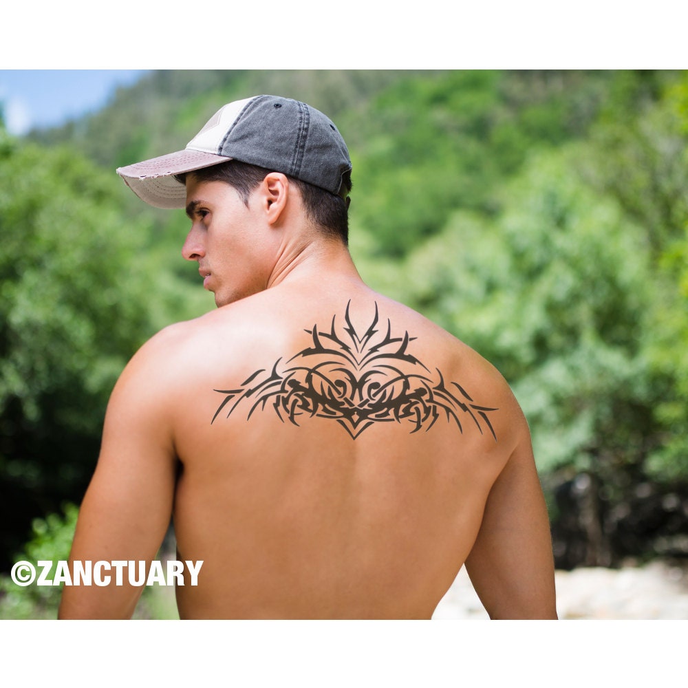 Men Temporary Tattoo Tribal Tattoo Back Temporary Tattoo Large - Etsy Men Temporary Tattoo Tribal Tattoo Back Temporary Tattoo Large - Etsy