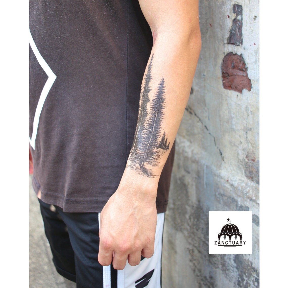 Best Pine Tree Tattoo Sleeve Pine Tree Tattoo Forearm Pine Etsy