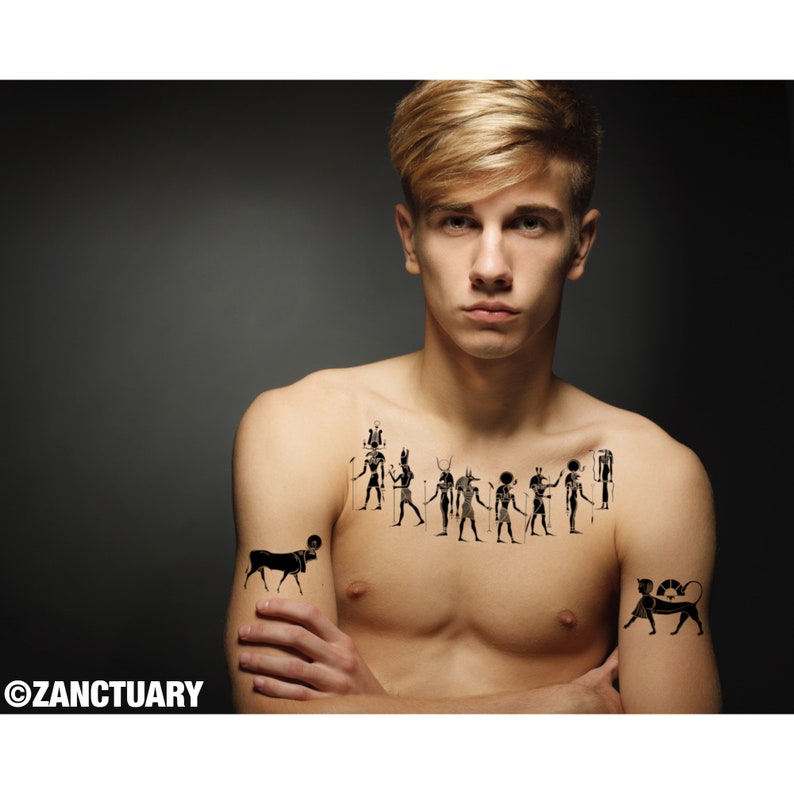 Egyptian Temporary Tattoo Egypt Tattoo Egyptian Goddess Tattoo Chest