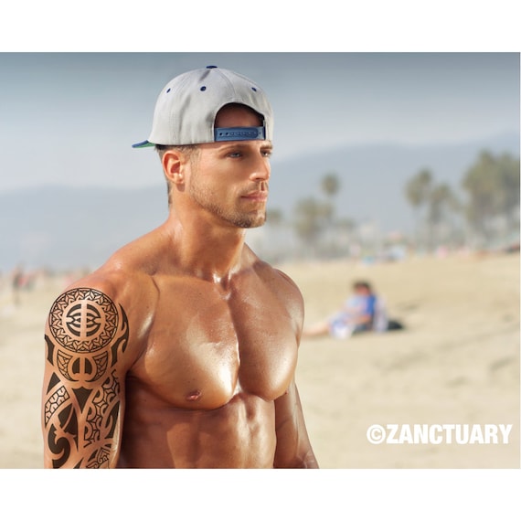 Homme Tatouage Temporaire Manche Tatouage Polynésien Maori Tatouage Faux Tatouage Manches Bras Complet Tatouage Noir Faux Tatouage Temporaire