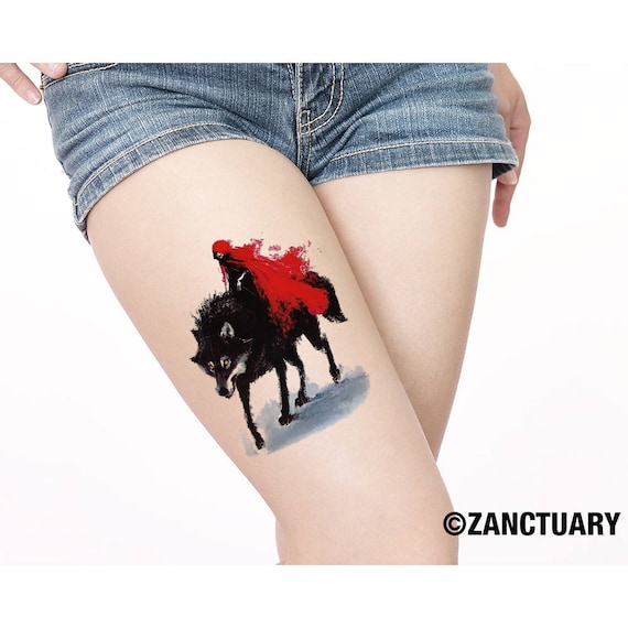 Wilk Tymczasowy Tatuaż Wilk Tatuaż Wilk Sztuczne Tatuaż Duży Etsy