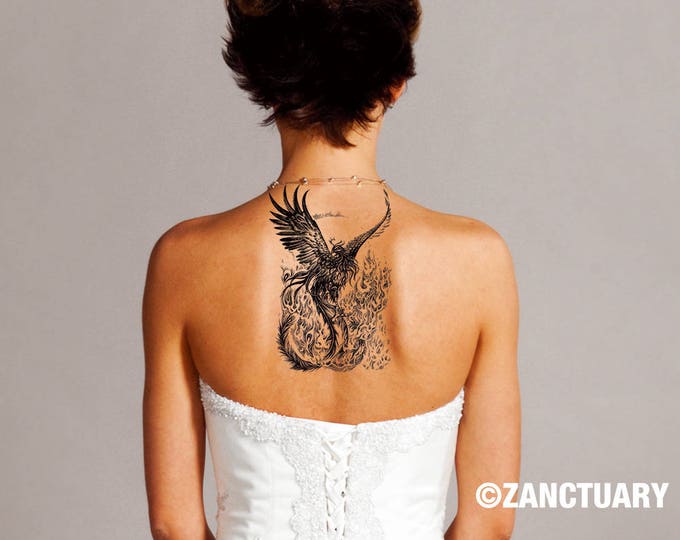 Phoenix Temporary Tattoo Phoenix Tattoo Phoenix Fake Tattoo Men