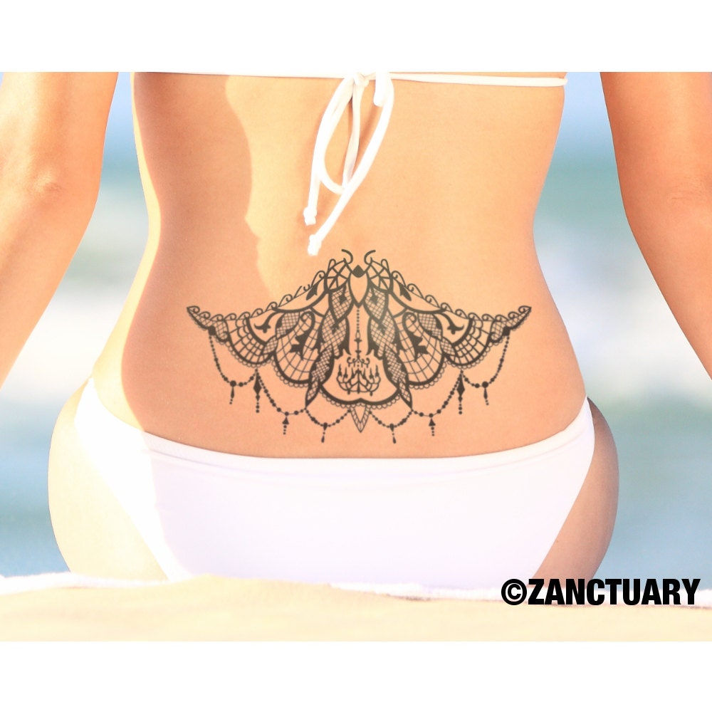 Lower Back Temporary Tattoo, Lower Back Tattoos for Women, Feminine Tattoo,  Fake Tattoo, Tattoo Lovers Gift 