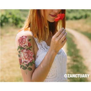 Floral Temporary Tattoo Sleeve Flower Half Sleeve Tattoo Rose Etsy Floral Temporary Tattoo Sleeve Flower Half Sleeve Tattoo Rose Etsy