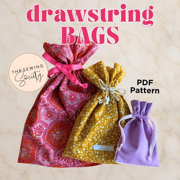 Drawstring Bag Pattern Download Drawstring Bags - Etsy