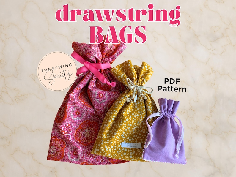 Drawstring Bag Instructions.pdf Lined Drawstring Bag Sewing Pattern: 3 Sizes (a4/letter PDF Download ...