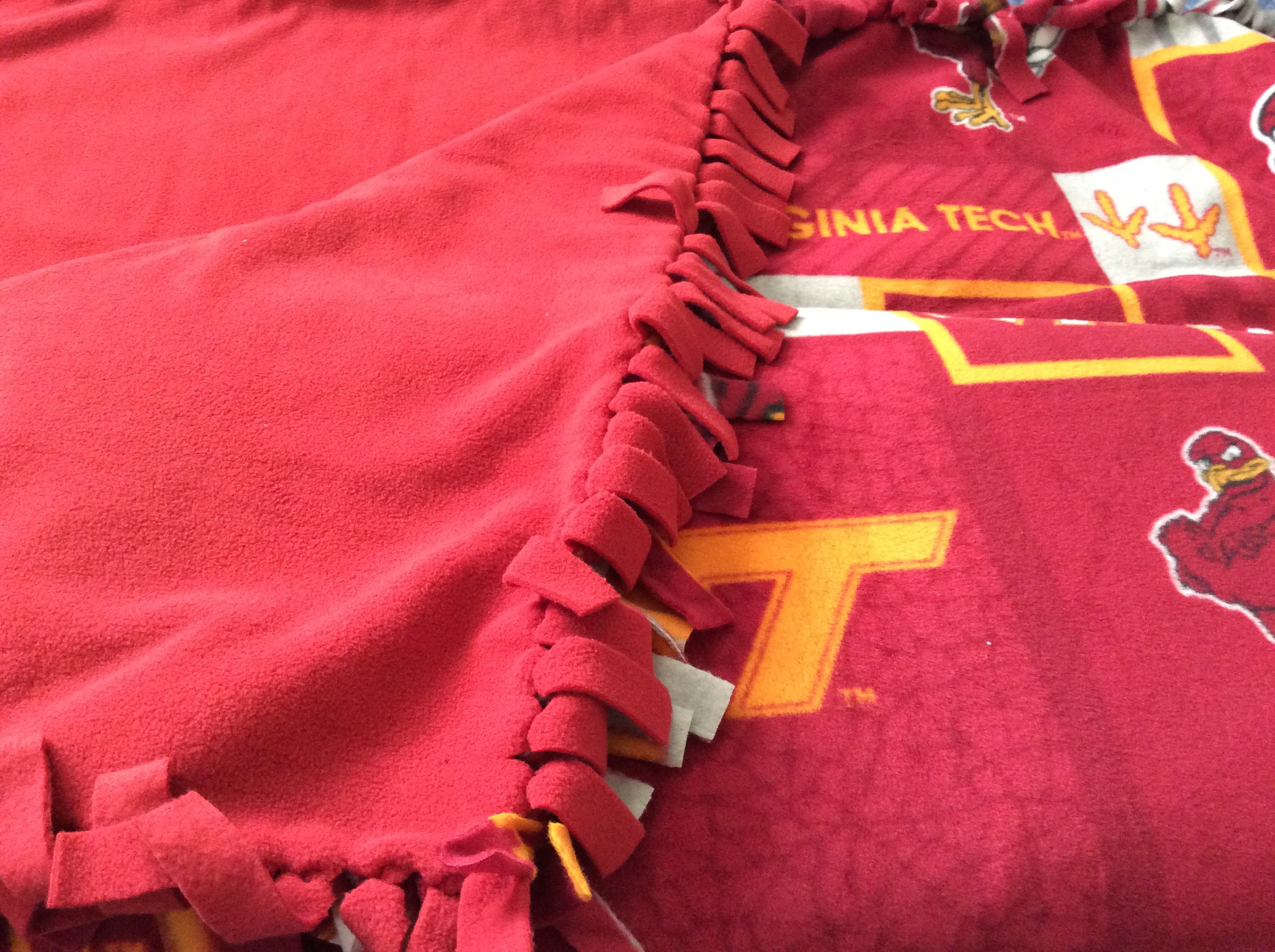 Virginia Tech Fleece Tied Blanket Etsy