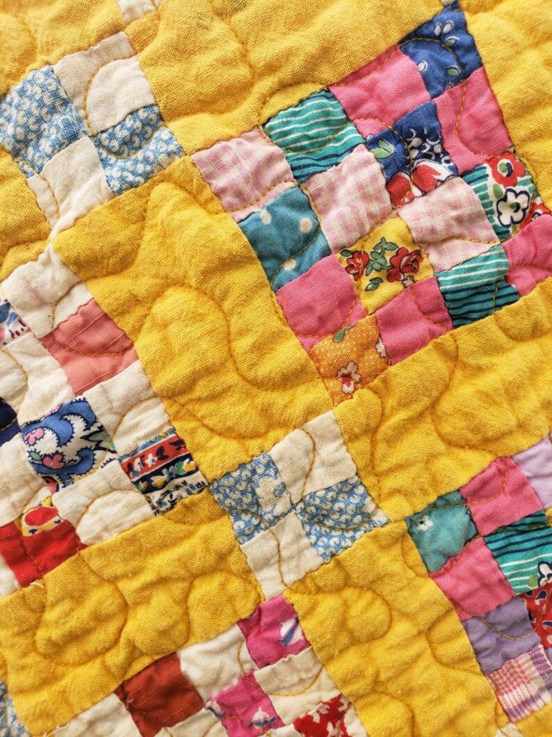 Antique 16Patch Quilt with a Washable Wool Batting Ready to Etsy