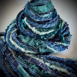 New - DEEP SEA Adornment Fiber Art Bundle, Specialty Yarn Embellishment,  32 yards