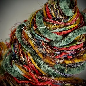 Last One - FARMER&#39;S MARKET, 30 yd Adornment Fiber Art Bundle, Specialty ribbon and Yarn Embellishment