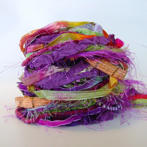 FAIRIES PLUM FESTIVAL Sprite Adornment Fiber Art Bundle, Specialty Yarn Embellishment,  24 yards