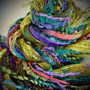 New -PIXIE HOLLOW, 30 yd Adornment Fiber Art Bundle, Specialty ribbon and Yarn Embellishment