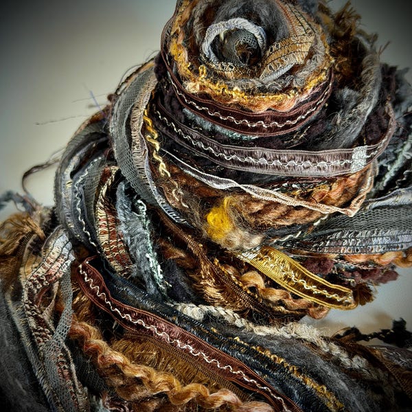 NEW - BACK ROADS Adornment Fiber Art Bundle, Specialty Yarn Embellishment,  34 yards
