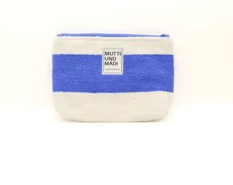 small terry cloth bag // cosmetic bag, beach bag, toiletry bag, bag pocket, inside pocket, clutch, zipped pocket