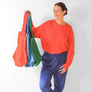 große Tasche aus Frottee in rot, blau und grün / hebt garantiert die Stimmung und trägt alles was du brauchst / XXL Badetasche/ Strandtasche