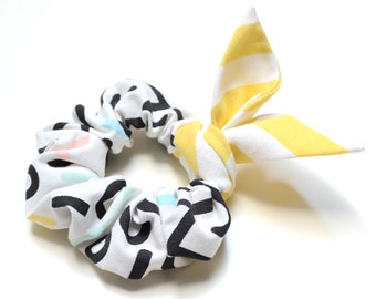 Scrunchie - Betsy (large modern braid elastic / hair tie with removable bow in candy design - super soft and gentle on the hair)