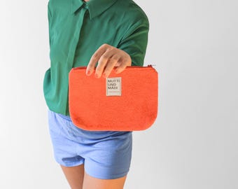 Small Terry Cloth Bag // Cosmetic Bag, Beach Bag, Toiletry Bag