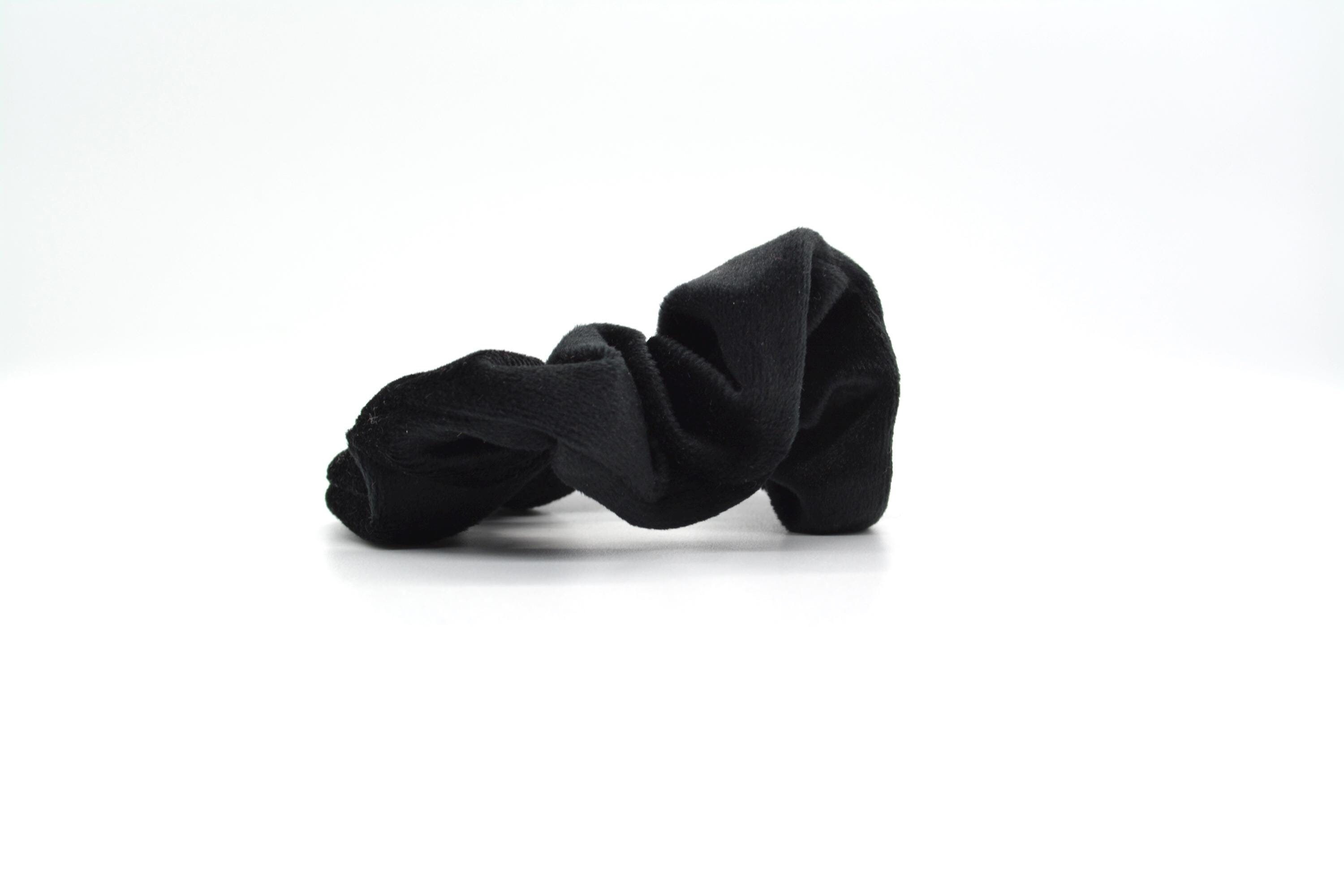 Velvet scrunchie - black (large modern hair tie / hair tie made of black velvet - super soft and gentle on your hair)
