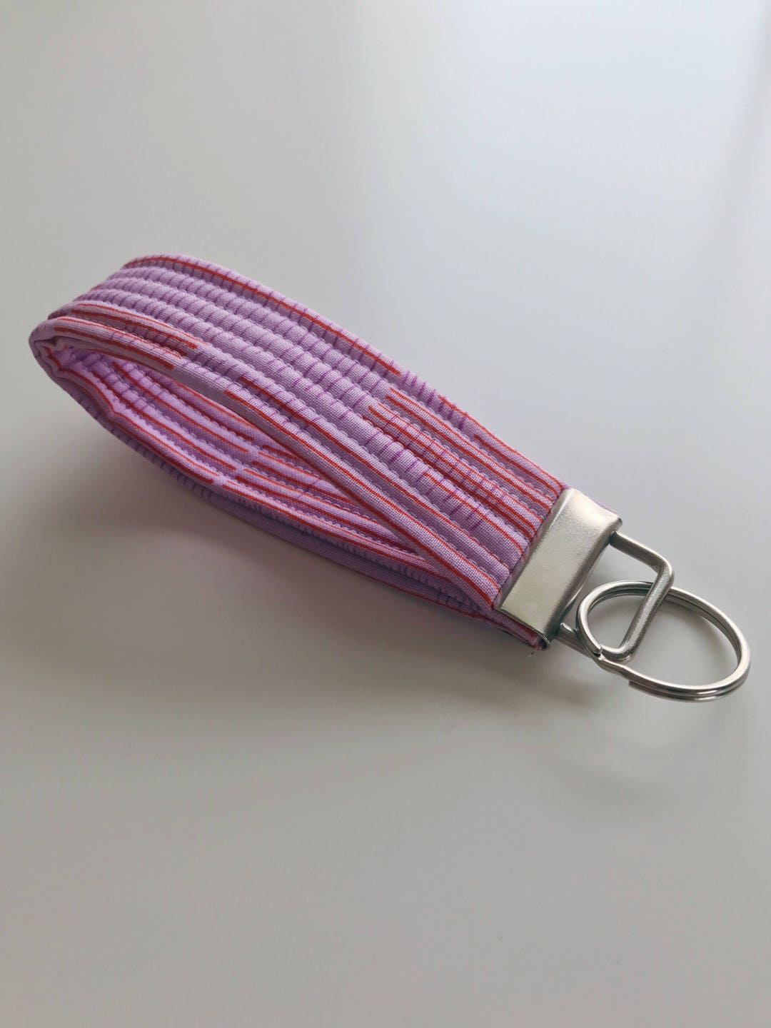 Purple and Red Quilted Fabric Key Fob Gift Under Ten Etsy