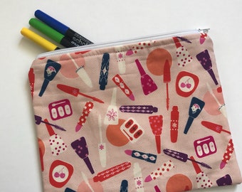 Makeup Zipper Pouch, Pencil Pouch, Zipper Pouch, Pencil Bag, Large Zipper Bag, Cosmetic Bag, Pencil Case