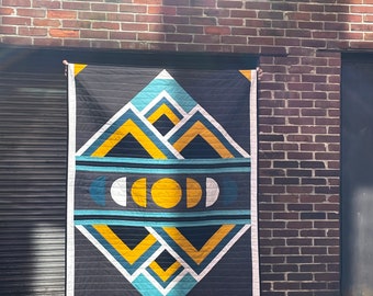 Summer Solstice Modern Baby Quilt | Handmade Large Wall Hanging