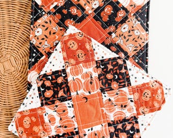 Fall Pumpkin Quilted Hot Pads – Set of 2 | Handmade Pot Holders | Gift for Bakers